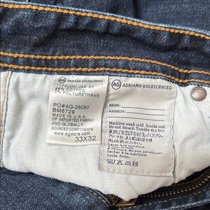 Ag Adriano Goldschmied Men's Dark Blue Slim Straight Jeans